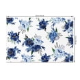 thumbnail image 4 of SUNOLIFE Blue Floral Placemats Watercolor Floral Table Mats Set of 4,Flowers Linen Fabric Mats for Dining Table Decorations 12x18 inch, 4 of 5