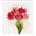 thumbnail image 3 of Ambesonne Flower Shower Curtain, Watercolor Tulip Bouquet, 69"Wx84"L, Pink Coral Green, 3 of 3