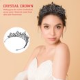 thumbnail image 3 of Corona de cristal para cumpleaños, reina, princesa, tiara, novia, boda, graduación, fiesta, accesorios para el cabello, diseño único, diadema con diamantes de imitación para mujer, ligera y cómoda p, 3 of 4