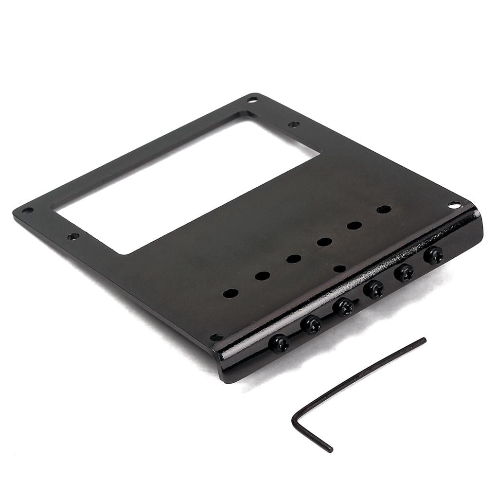 Dualoai Electric Guitar Bridge 6 Square Saddle for TL Guitar Humbucker Black Durable
