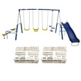thumbnail image 1 of XDP Recreation Playground Play Swing Set with Slide & Ground Anchor Kit (2 Pack), 1 of 12