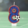 thumbnail image 1 of Blue Number Candles Red Edge Football Design Creative Digital Birthday Cake Decoration, 1 of 5
