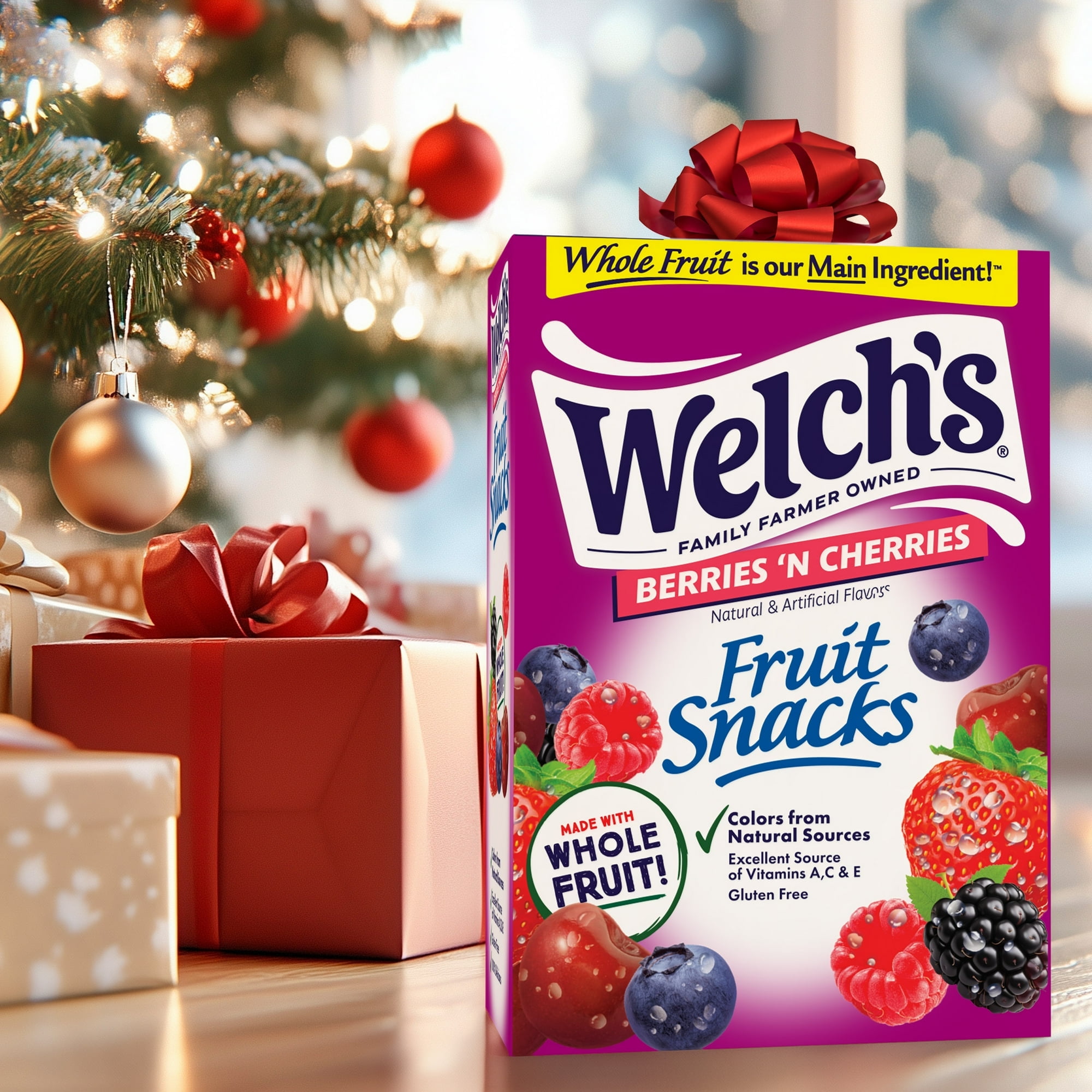 Welch's Fruit Snacks Gluten-Free Berries 'N Cherries Soft Fruit Snacks, 10 Count, 8 oz (Pack of 4)