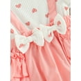 thumbnail image 6 of Spewahor Infant Girls Layette, Peach Heart Pattern Fake Two Pieces Romper and Bow Knot Headdress, 6 of 9