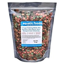 4-Type Mix of 1/2" Sinking Wafers of Spirulina-Algae Wafers, 6-Type Worm Wafers, 10-Type Shrimp Wafer, Intense Color Enhancing Wafers for Shrimp, Snails, Crayfish, Crabs, all Tropical Fish...3-lb Bag
