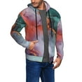 thumbnail image 2 of Goofa Colorful Abstract Waves Pattern Mens Full-zip Hoodie, Zip-up Pullover Hooded Sweatshirt, Kangaroo Pocket Hoodie Ideal for Daily Wear, Travel, and Home-Medium, 2 of 5
