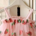 thumbnail image 5 of Baby Girls Summer Dress Sleeveless Strap Strawberry Print Dresses for Kids Little Girl Casual Daily Clothes, 5 of 6