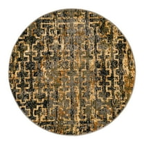 Unique Loom Saturn Collection Area Rug - Aura (3' 3" Round Blue/Beige)