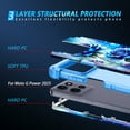thumbnail image 5 of Casetego for Moto G Power 5G 2025 Case,Glow in The Dark Three Layer Heavy Duty Shockproof Protection Hard Plastic Bumper+Soft Silicone Protective Case,Blue Rose, 5 of 8