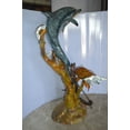thumbnail image 6 of Nifao Dolphin with Three Turtles Outdoor Fountain Statue, Bronze Garden Water Feature Sculpture for Patio & Yard – Garden Outdoor Decor Sculpture, 43"L x 47"W x 74"H, 6 of 12