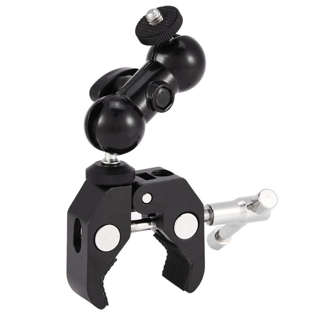 LAFGUR Dual Ball Heads Mount, Magic Arm Ball Mount Adapter With 1/4'' Screw For Most Cameras, Camcorders, Monitors Etc