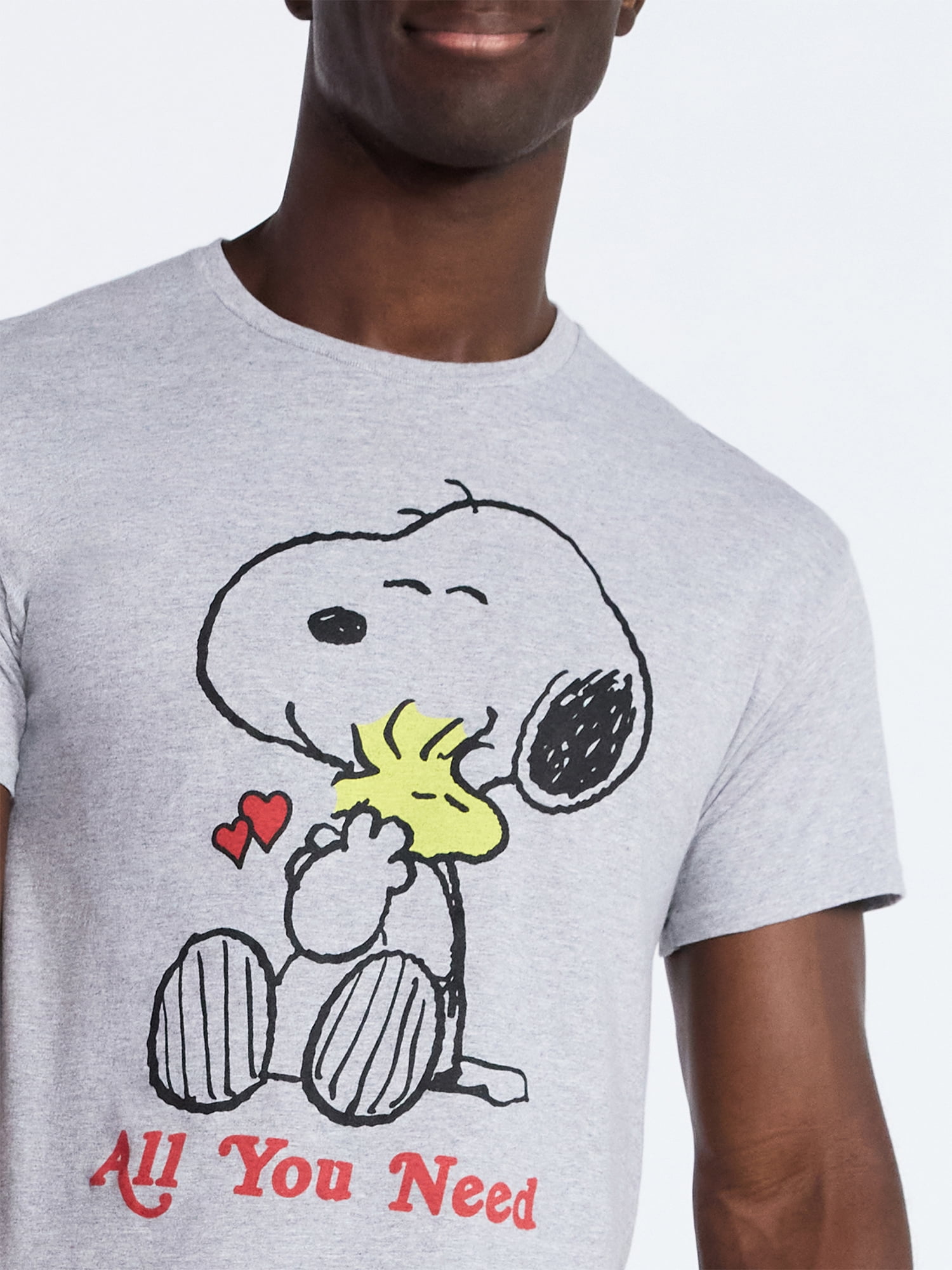 Snoopy Men's and Big Men's All You Need Valentine's Day Graphic Tee, Sizes S-3XL