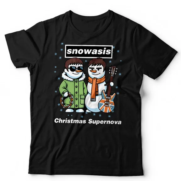 Snowasis Christmas Supernova Funny Band Music Brit Pop Festive Retro Unisex T-Shirt, up to size 5XL