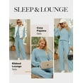 thumbnail image 4 of SMZ Womens Lounge Set Cute Long Sleeve Pajama Sets Casual 2 Piece Pj Outfit Fall Sleepwear Pockets, 4 of 6