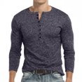 thumbnail image 4 of HAOMEILI Men's Casual Stretchy Slim Fit Long Sleeve Henley Shirt, 4 of 6