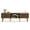 Natural Walnut#3, variant on TV Stands With Storage Mid Century Modern TV Stand for TVs Up to 75", Farmhouse Fluted TV Stand, Retro Wood TV Stand with Storage and Shelf, Entertainment Center with Pop-Up Doors for Living Room, B