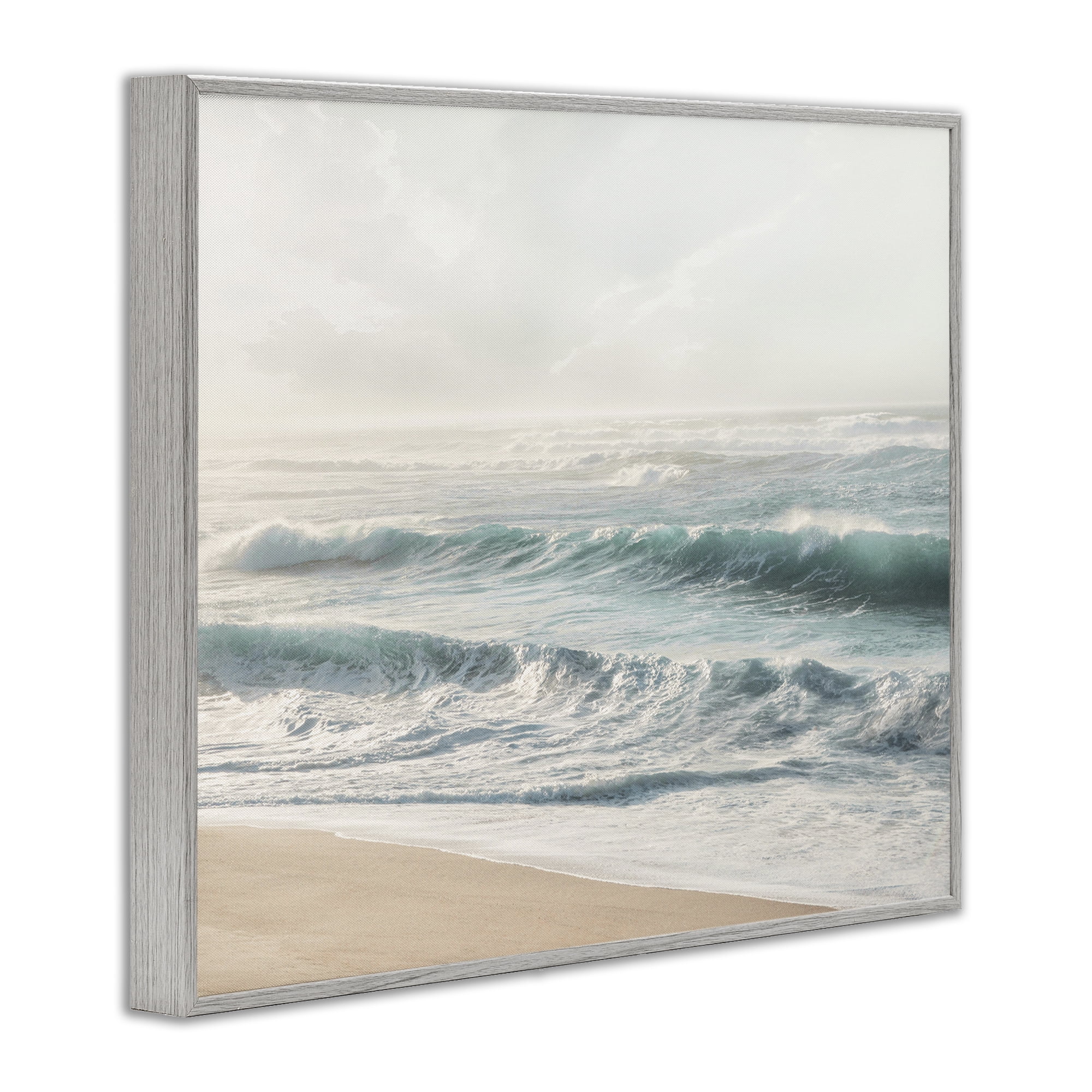 Stupell Industries Distant Beach View Landscape Photography Gray Framed Art Print Wall Art, 14 x 11