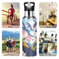 thumbnail image 7 of Yayeee 20oz Insulated Water Bottle Double Wall Stainless Steel with Flip Straw Lid, Abstract Mountain, 7 of 7