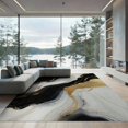 thumbnail image 2 of ODIKA 8'x10' Washable Area Rug Abstract Marble Modern Brushstroke Design With Gold Veining Motif for Living Room, Under Sectional, Family , Durable, Non-Slip, 2 of 7