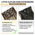thumbnail image 4 of Creamily 4 PC Clip in Hair Extensions 20" Straight Long Extensions for Women Synthetic Hairpiece (Brown Mixed Blonde), 4 of 8