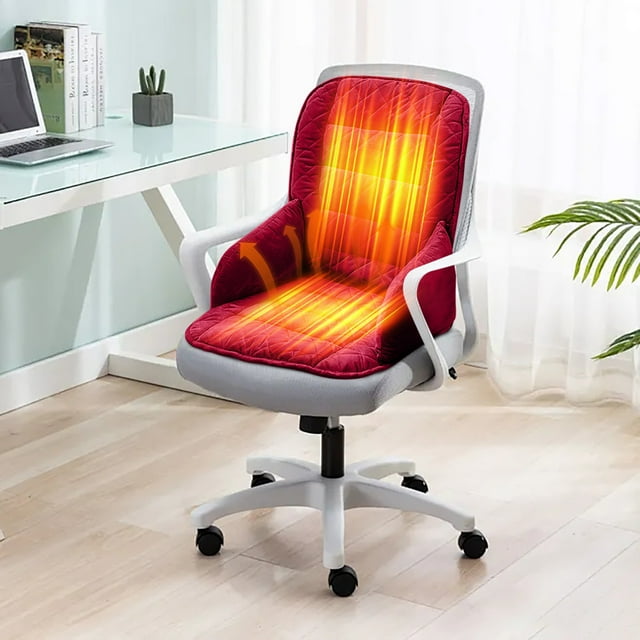 Cojines para silla, cojines para silla, cojín calefactor de invierno, cojín integrado para sentarse en la oficina durante largos períodos de calor y comodidad, cojín para asiento con protección para l