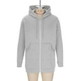 thumbnail image 5 of SYMOID Men's Warm Long Zip-Up Hooded Jacket - Gray, Size M, 100% Polyester Casual Outerwear with Drawstring Hood, Ideal for Cool Weather & Layering, 5 of 7