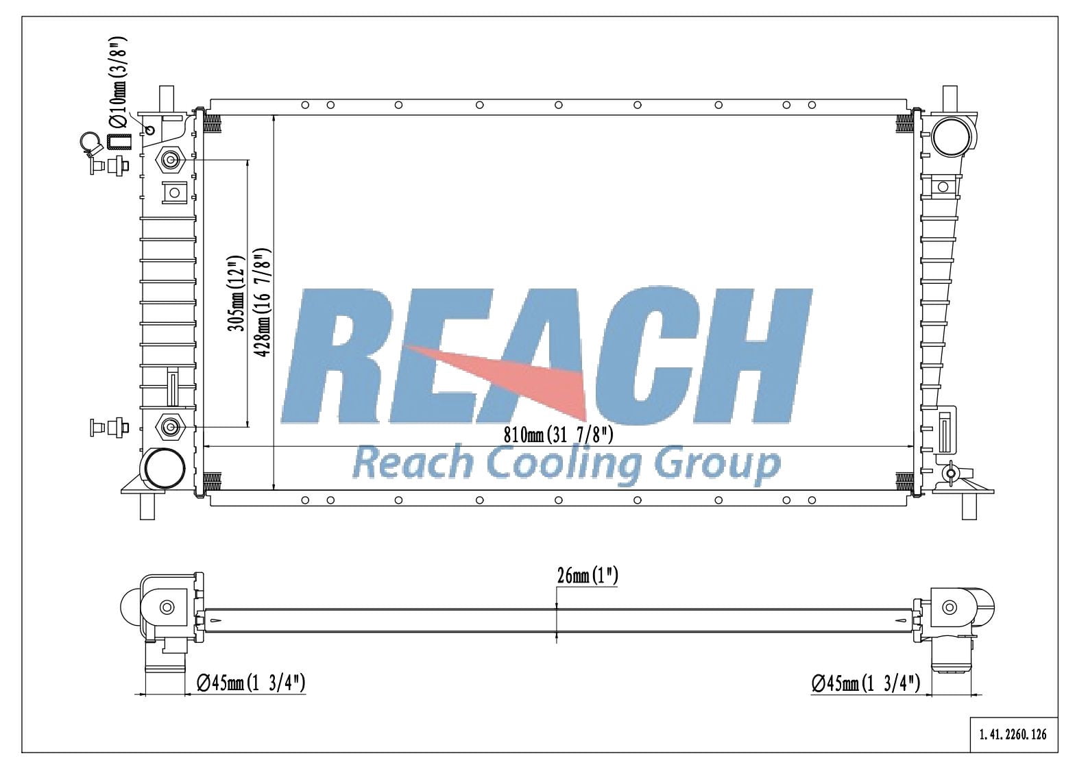 REACH Radiator 41-2260 for Ford Expedition, F-150, F-250, F-350, Lincoln Models - Premium Series