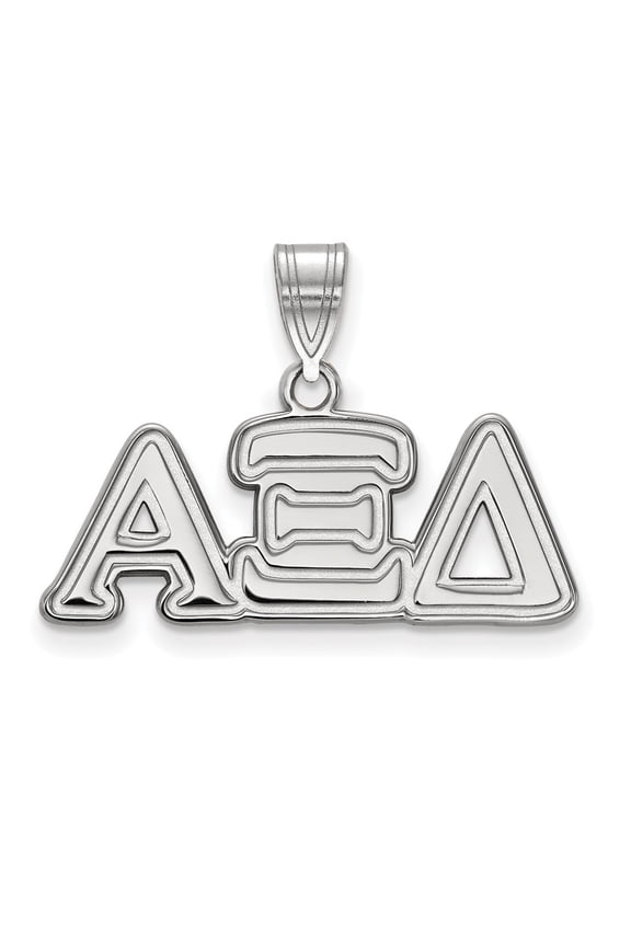 White Sterling Silver Charm Pendant Greek Alpha Xi Delta 18 mm 17