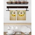 thumbnail image 3 of Sunflowers Kitchen Dish Towels for Drying Dishes Set of 2, Farmhouse Bees Spring Summer Watercolor Floral Leaf Waffle Weave Microfiber Hand Tea Bathroom Towels Quick Dry & Absorbent Towel 15.7x23.6, 3 of 7