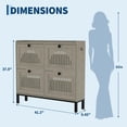 thumbnail image 2 of QinaQin 4 Flip Drawer Shoe Storage Cabinet, Hollow Out Panel, Washed Grey, 2 of 9
