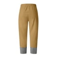 thumbnail image 7 of Iyufng Checkered Panels Pants for Women Elastic Waistband Wide Leg Pants Loose Casual Trousers with Pockets, 7 of 7