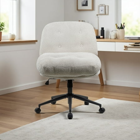 white cross legged office chair product