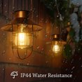 thumbnail image 2 of Yeacher 2PCS Solar Powered Energy H-anging Lamp Outdoor Lantern with B-ulb Industrial Style Design IP44, 2 of 8