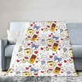thumbnail image 2 of Super Soft Anti-Pilling Flannel Bed Blankets, Chocolate & Diamond Print Cozy Fluffy Warm All Seasons Throw Blanket for Sofa Bedding, 40"x30", 2 of 8