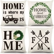 JOOCAR Pillow Covers 18x18 Inch Set of 4 Decorative Throw Pillowcase Linen Cushion Case joocar Décor Housewarming Gifts for New Home