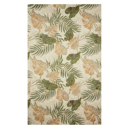 - Liora Manne Ravella 2066/12 Tropical Leaf Neutral Area Rug 42 Inches X 66 Inches