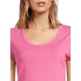 thumbnail image 5 of No Boundaries Scoop Neck Tee with Short Sleeves, 1 or 3-Pack, Women’s, 5 of 5