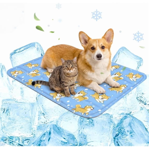Dog Cooling Mat, 2026 New Waterproof Cool Dog Bed Mat, Washable Cool Pet Pad for 25-66 lbs Medium Dog, Cats (Blue-S)