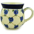 thumbnail image 3 of Polish Pottery Bubble Mug 16 oz Polmedia Aster Trellis Theme Hand Painted in Boleslawiec, Poland + Certificate of Authenticity, 3 of 6