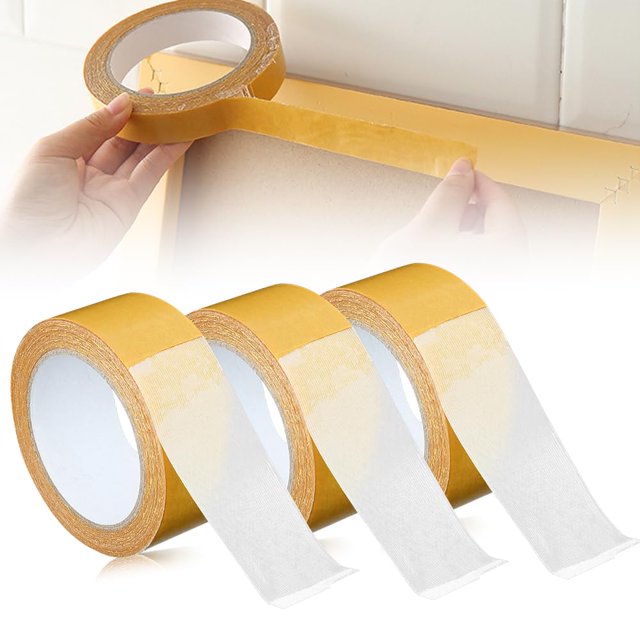Estbridge Ruban Adhésif en Maille Double Face Amélioré à Haute Adhérence Super Collant Résistant Ruban Transparent Solide Robuste Facile à Utiliser Montage Décoration de Bureau (3 1.2 Po*65.6 Pieds)