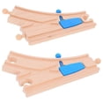 thumbnail image 3 of Wooden Train Track Set with Curved Tracks and Switch – Safe, Durable Material for Creative Play and Cognitive Development – Track Accessories for, 3 of 5