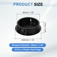 thumbnail image 2 of 15Pcs Plastic Hole Plugs, 32mm(1-1/4") Flush Type Panel Plugs, Round Snap Knockout Locking Plugs for Furniture Insert End Caps Panels, Black, 2 of 6