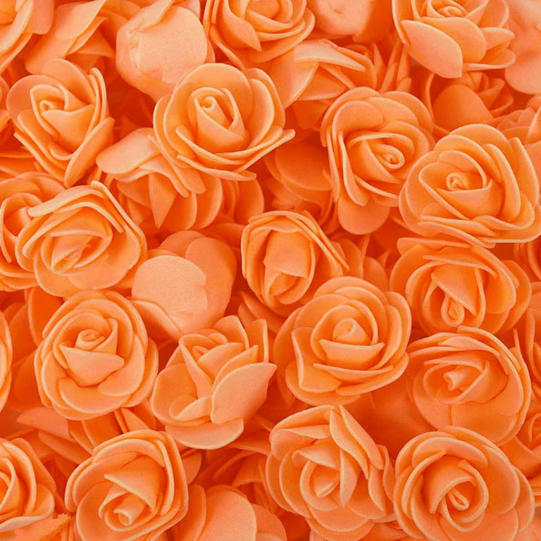 Box of 50: Artificial Rose Flower Picks, 8 Long, 3 Wide, Orange, Floral Picks, Crafting Supplies, Parties & Events, Home & Office Decor
