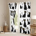 thumbnail image 3 of Homewish Funny Black Cat Curtains Pack of 2 (42x84 Each) for Teens, Cartoon Kitten Lover Curtains Blackout, Kawaii Cute Animal Bedroom Curtains, Curtains Blackout Home Decor, 3 of 6