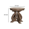 thumbnail image 5 of Gia Side End Table- 27 Inch Round Top- Carved Details- Brown Solid Wood, 5 of 5