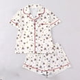 thumbnail image 2 of DHFJKG Pajamas For Women Set Short Sleeve Sleepwear With Shorts 2 Piece Loungewear Comfortable Button Down Lapel Shirt Comfy Nightwear, 2 of 9