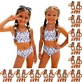 thumbnail image 2 of CCRFTGI Swimsuits for Child Girls Size 10-12 Two Piece Sets Swimming Bikini Set Beach Vacation Girls Bathing Suit Summer Cute Hawaiian Tropic Girls Fashion Swimsuits Red 9-10 Years, 2 of 9