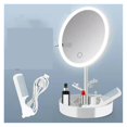 thumbnail image 1 of Portable Travel Cosmetic Light Up Mirrors Touch Switch LED Makeup Mirror For Home Tabletop Bathroom With Storage Tray USB Charg ,Widely Use, 1 of 7