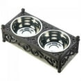 thumbnail image 1 of Support en Filigrane de Fonte avec Bols de Nourriture pour Animaux de Compagnie, 1 of 1
