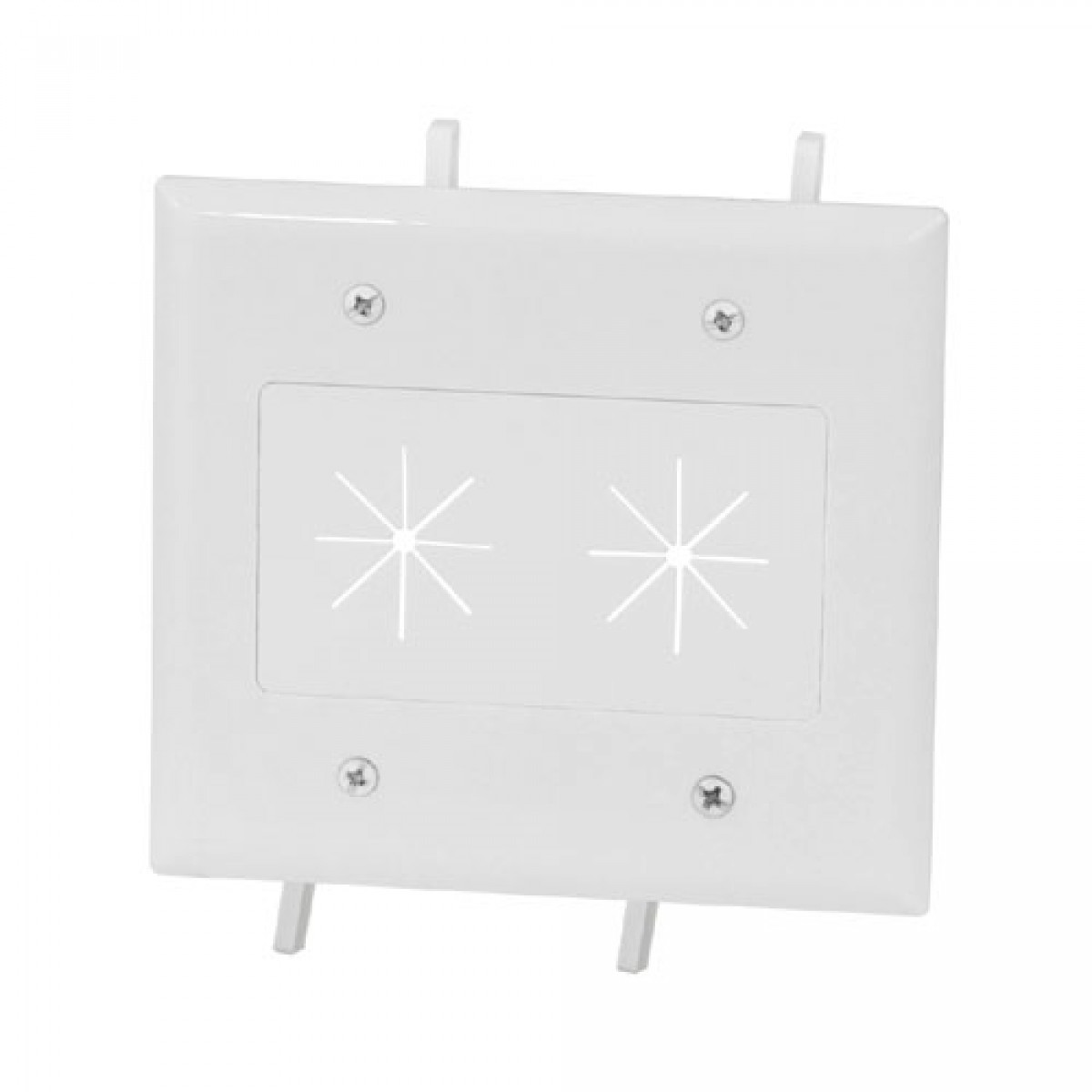 1 Pc, Two Gang Cable Plate w/Flexible Opening to Allow Low Voltage